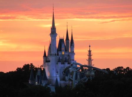 Disney World Magic Kingdom Cinderella Castle at Sunset