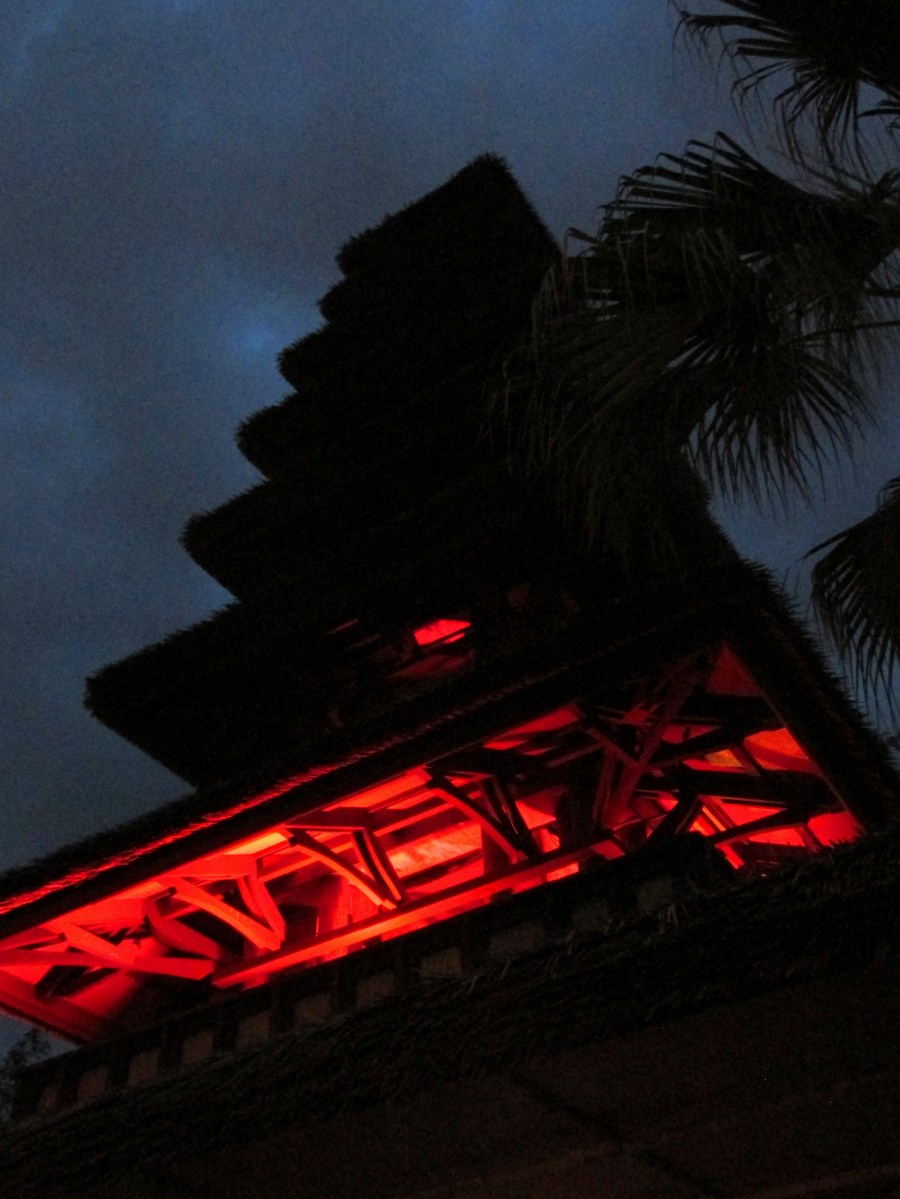 Enchanted Tiki Birds At Night